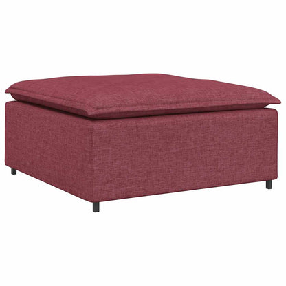 Modulares Sofa mit Fußhocker Kissen Stoff Weinrot