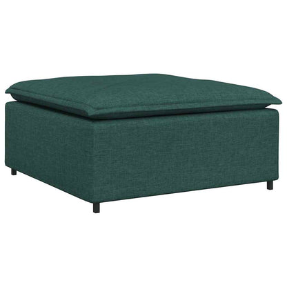 Modulares Sofa mit Fußhocker Kissen Stoff Dunkelgrün