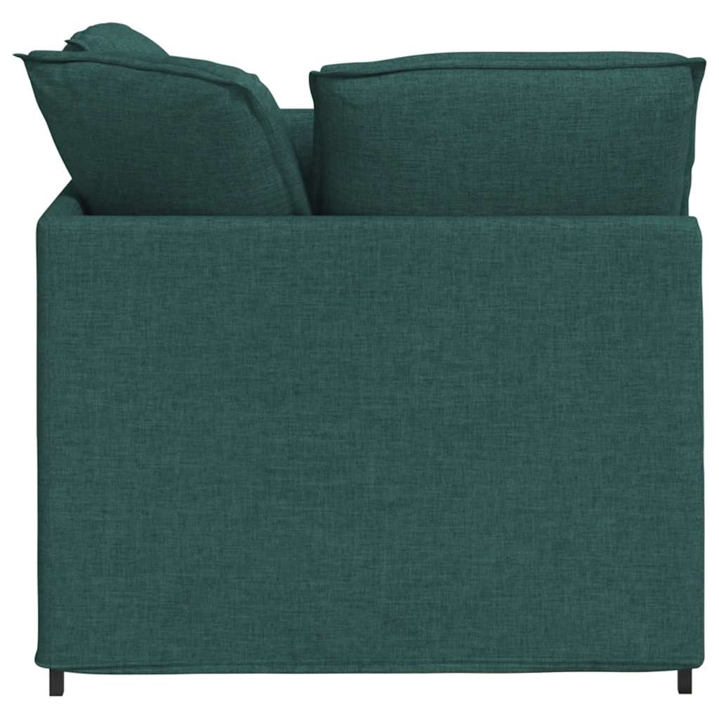 Modulares Sofa mit Fußhocker Kissen Stoff Dunkelgrün
