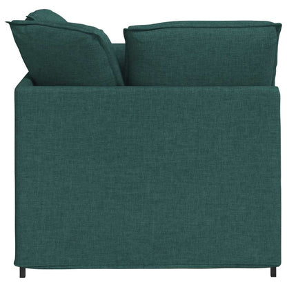 Modulares Sofa mit Fußhocker Kissen Stoff Dunkelgrün