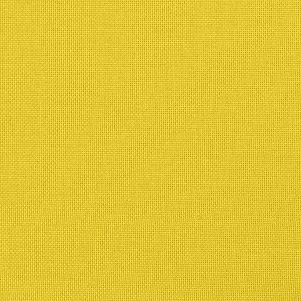 Modulares Sofa mit Fußhocker Kissen Stoff Hellgelb