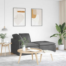 Modulares Sofa mit Fußhocker Kissen Cordstoff Dunkelgrau
