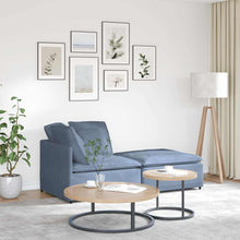 Modulares Sofa mit Fußhocker Kissen Cordstoff Blau