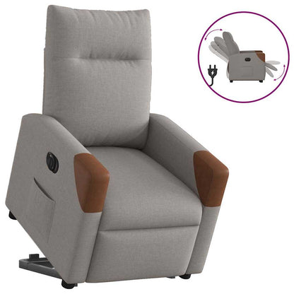 Relaxsessel mit Aufstehhilfe Elektrisch Taupe Stoff