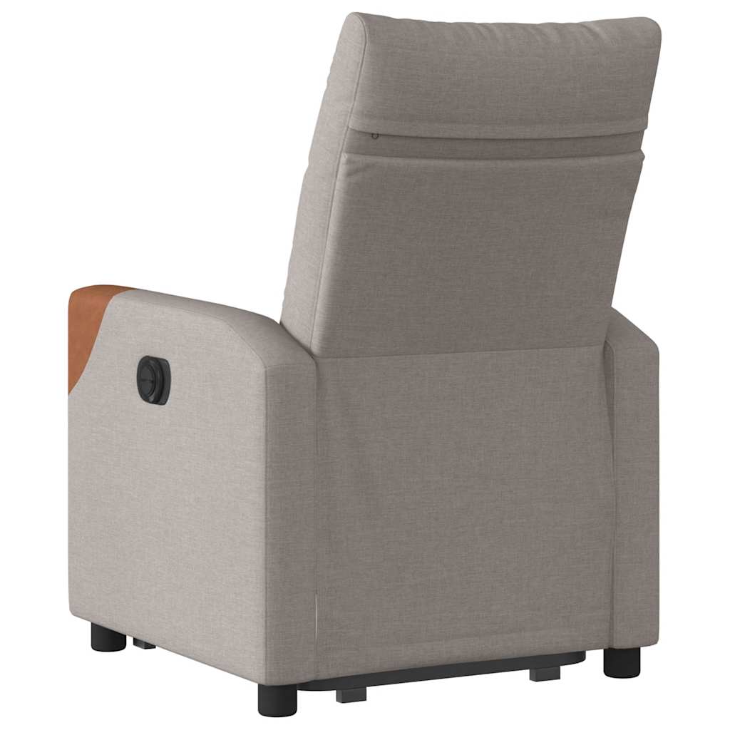 Relaxsessel mit Aufstehhilfe Elektrisch Taupe Stoff