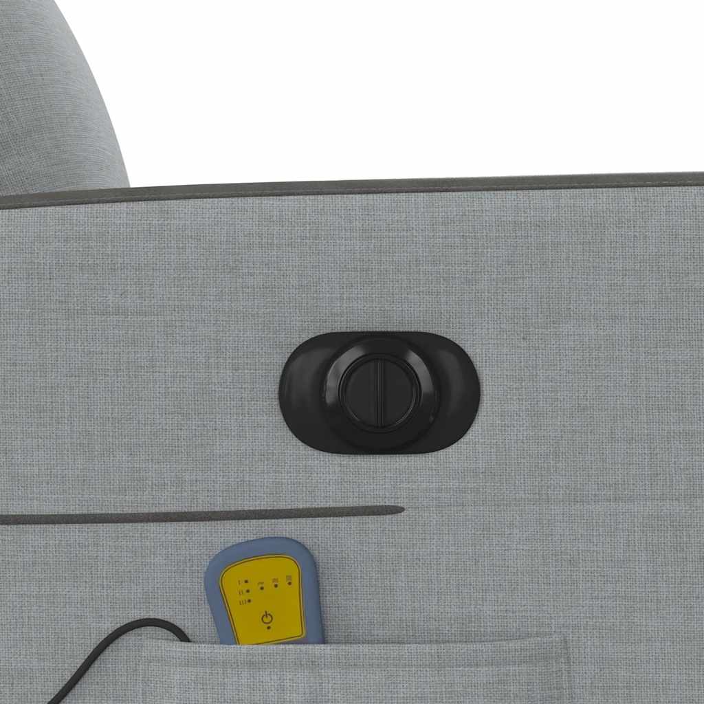 Massagesessel Elektrisch Hellgrau Stoff