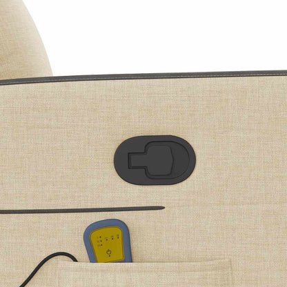 Massagesessel mit Aufstehhilfe Creme Stoff