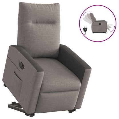 Relaxsessel mit Aufstehhilfe Elektrisch Taupe Stoff