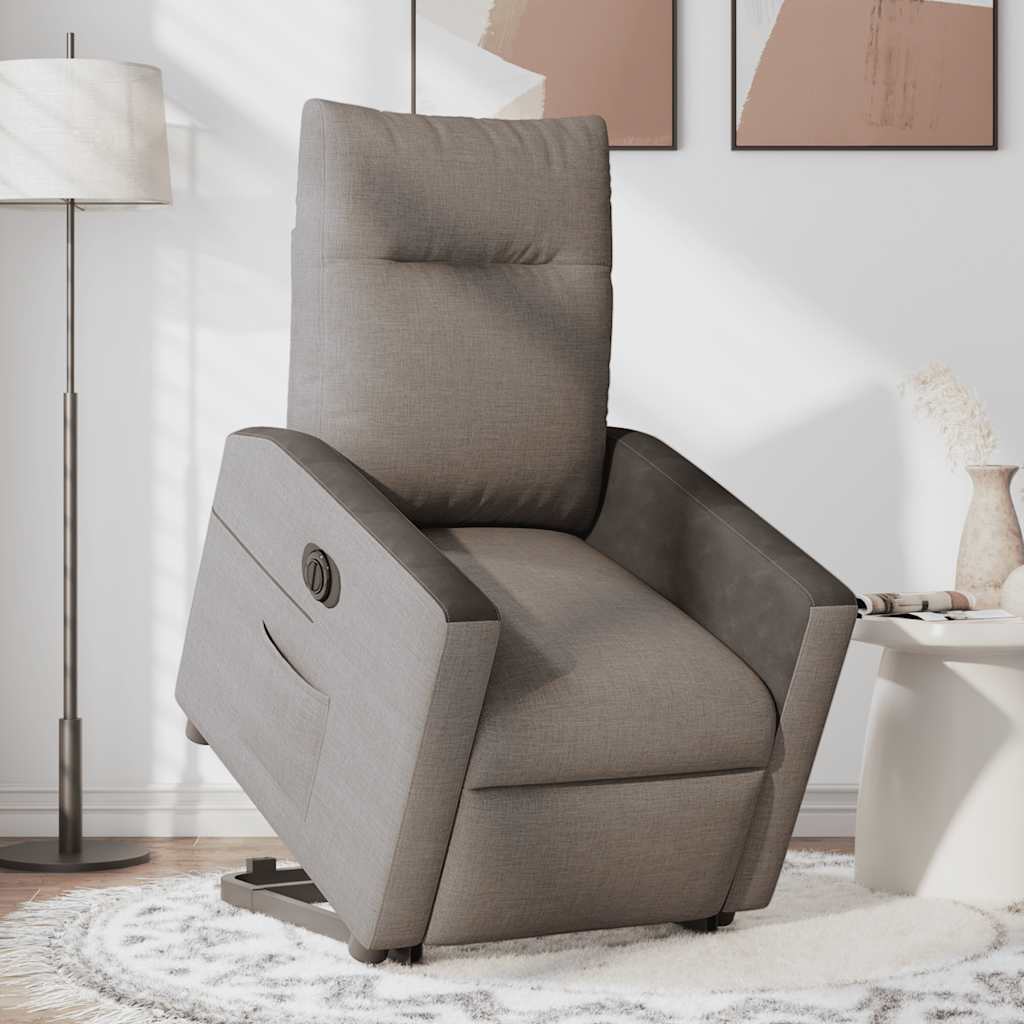Relaxsessel mit Aufstehhilfe Elektrisch Taupe Stoff