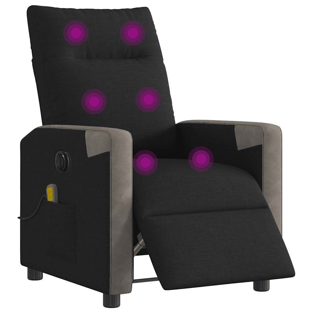 Massagesessel Elektrisch Schwarz Stoff