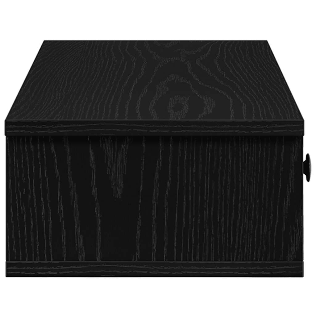 Wandregal mit Schubladen Schwarz 60x28x15 cm Holzwerkstoff