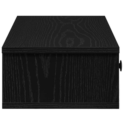 Wandregal mit Schubladen Schwarz 60x28x15 cm Holzwerkstoff