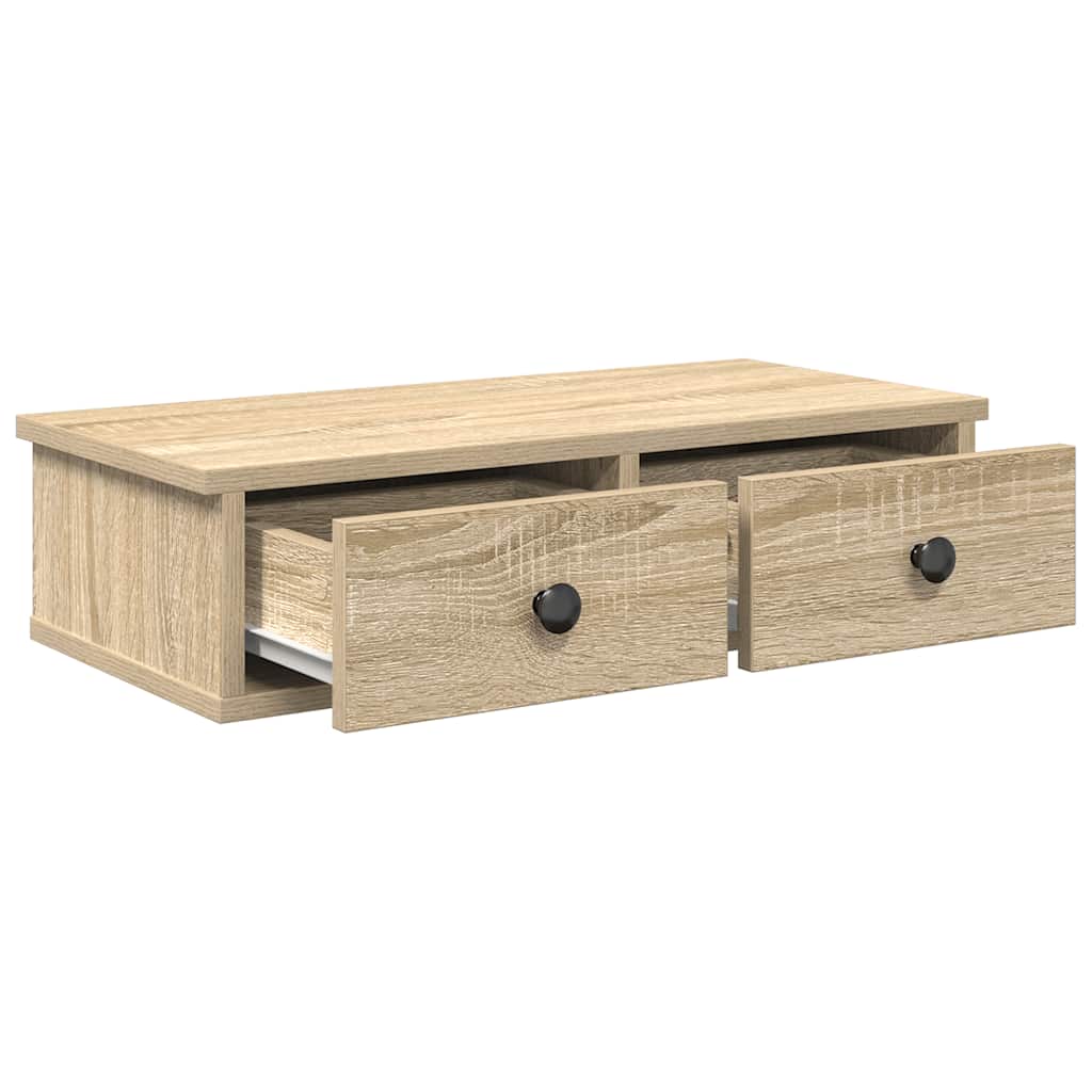 Wandregal mit Schubladen Sonoma-Eiche 60x28x15 cm Holzwerkstoff