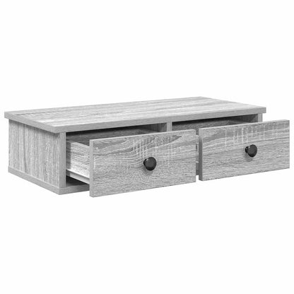 Wandregal mit Schubladen Grau Sonoma 60x28x15 cm Holzwerkstoff