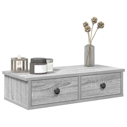 Wandregal mit Schubladen Grau Sonoma 60x28x15 cm Holzwerkstoff
