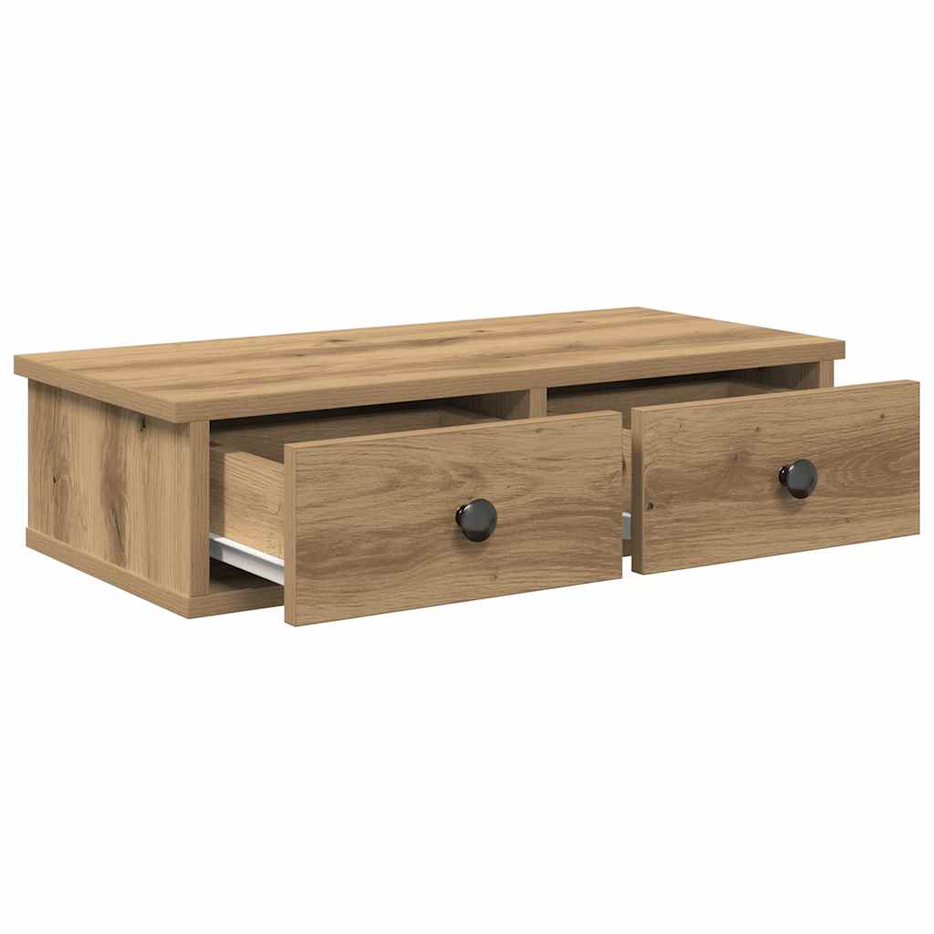 Wandregal mit Schubladen Artisan-Eiche 60x28x15cm Holzwerkstoff