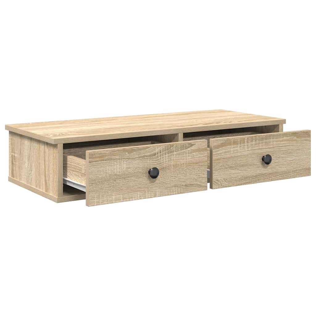 Wandregal mit Schubladen Sonoma-Eiche 80x34x17 cm Holzwerkstoff