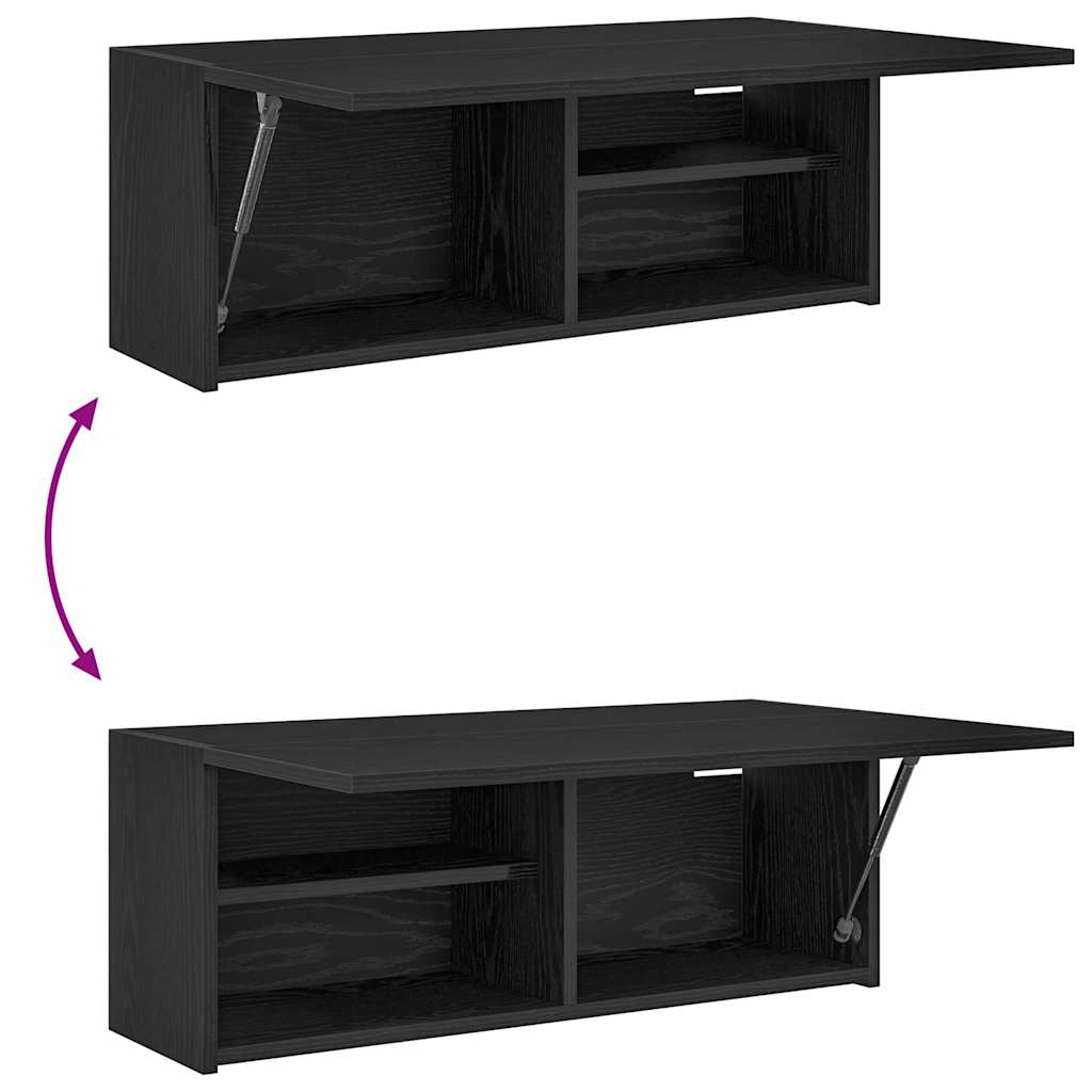 Bad-Wandschrank Schwarz 80x25x30 cm Holzwerkstoff