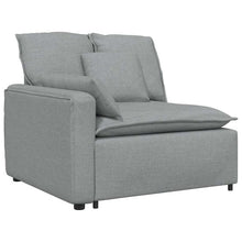 Modulares Sofa Endmodul mit Armlehne Kissen Hellgrau 100 cm