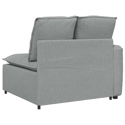 Modulares Sofa Endmodul mit Armlehne Kissen Hellgrau 100 cm