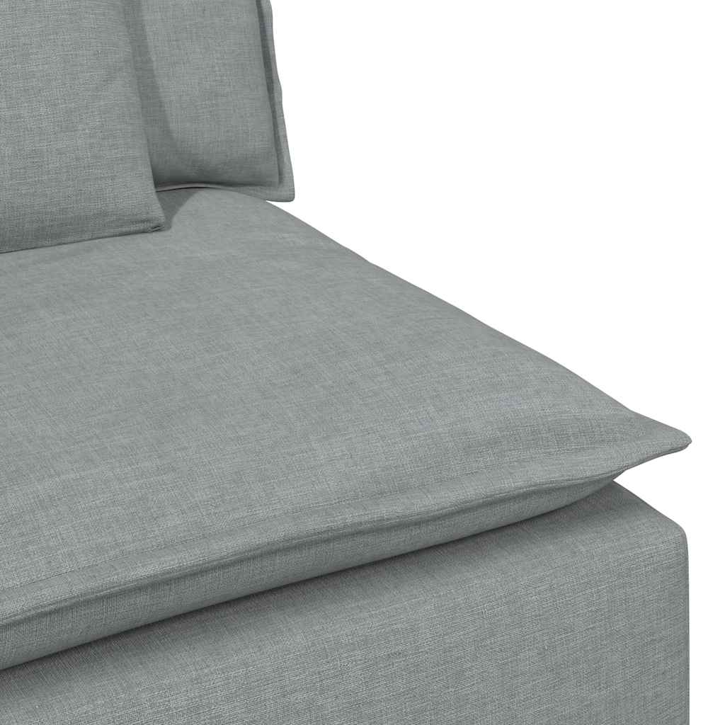 Modulares Sofa Endmodul mit Armlehne Kissen Hellgrau 100 cm