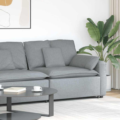 Modulares Sofa Endmodul mit Armlehne Kissen Hellgrau 100 cm