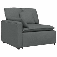 Modulares Sofa Endmodul mit Armlehne Kissen Dunkelgrau 100 cm
