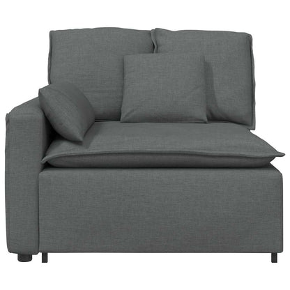 Modulares Sofa Endmodul mit Armlehne Kissen Dunkelgrau 100 cm