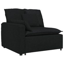 Modulares Sofa Endmodul mit Armlehne Kissen Schwarz 100 cm