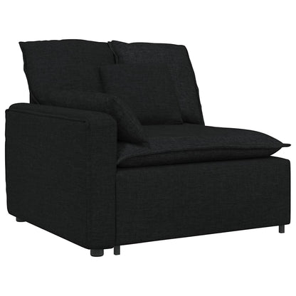 Modulares Sofa Endmodul mit Armlehne Kissen Schwarz 100 cm