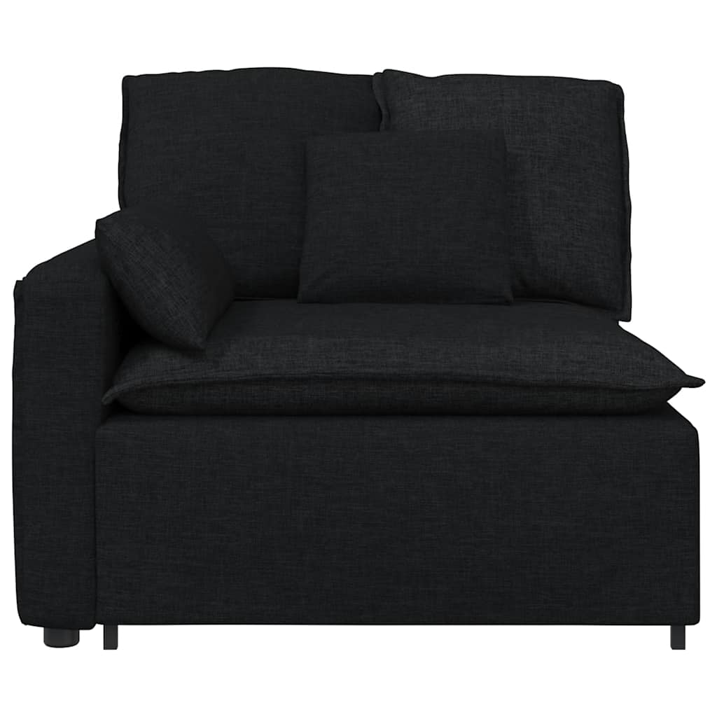 Modulares Sofa Endmodul mit Armlehne Kissen Schwarz 100 cm