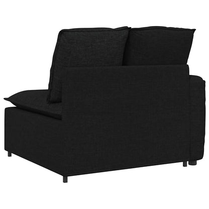 Modulares Sofa Endmodul mit Armlehne Kissen Schwarz 100 cm