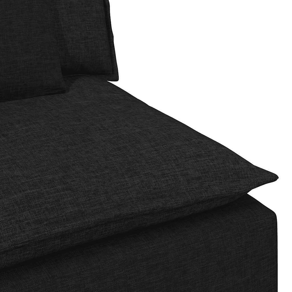 Modulares Sofa Endmodul mit Armlehne Kissen Schwarz 100 cm