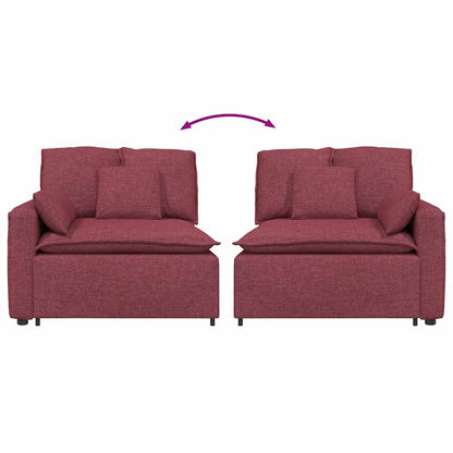 Modulares Sofa Endmodul mit Armlehne Kissen Weinrot 100 cm
