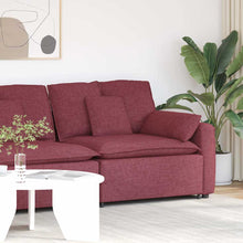 Modulares Sofa Endmodul mit Armlehne Kissen Weinrot 100 cm