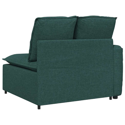 Modulares Sofa Endmodul mit Armlehne Kissen Dunkelgrün 100 cm