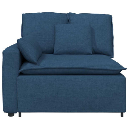 Modulares Sofa Endmodul mit Armlehne Kissen Blau 100 cm
