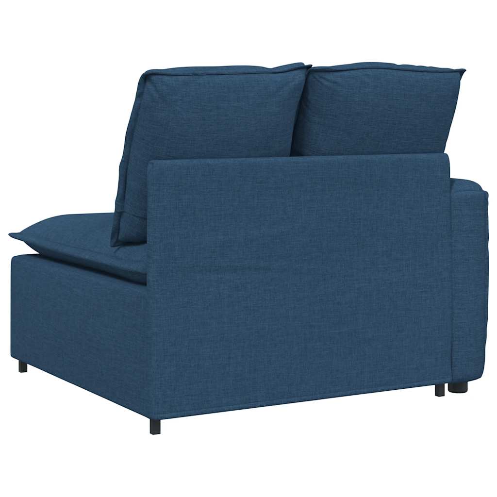 Modulares Sofa Endmodul mit Armlehne Kissen Blau 100 cm