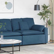 Modulares Sofa Endmodul mit Armlehne Kissen Blau 100 cm