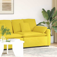 Modulares Sofa Endmodul mit Armlehne Kissen Hellgelb 100 cm