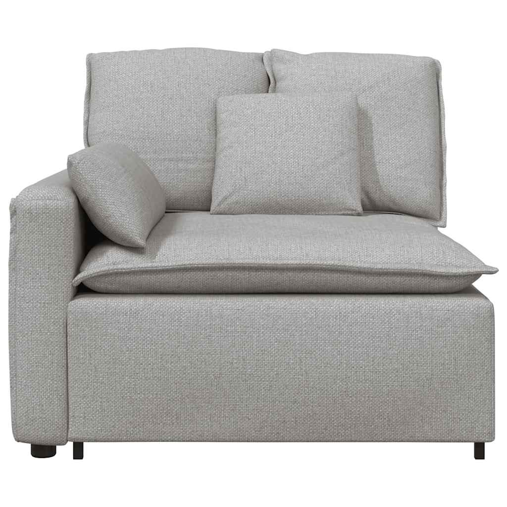 Modulares Sofa Endmodul mit Armlehne Kissen Wolkengrau 100 cm