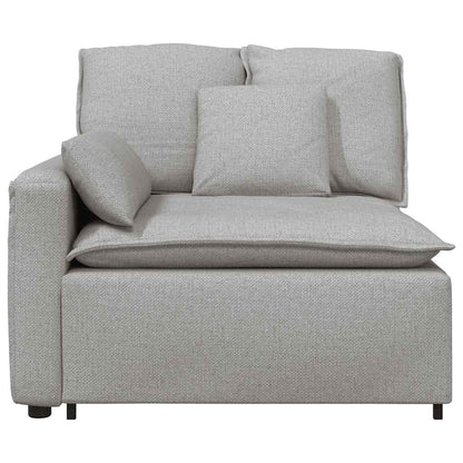 Modulares Sofa Endmodul mit Armlehne Kissen Wolkengrau 100 cm