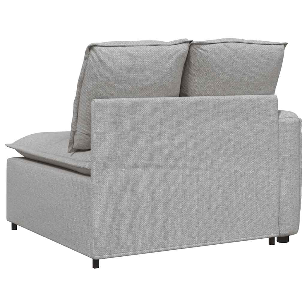 Modulares Sofa Endmodul mit Armlehne Kissen Wolkengrau 100 cm