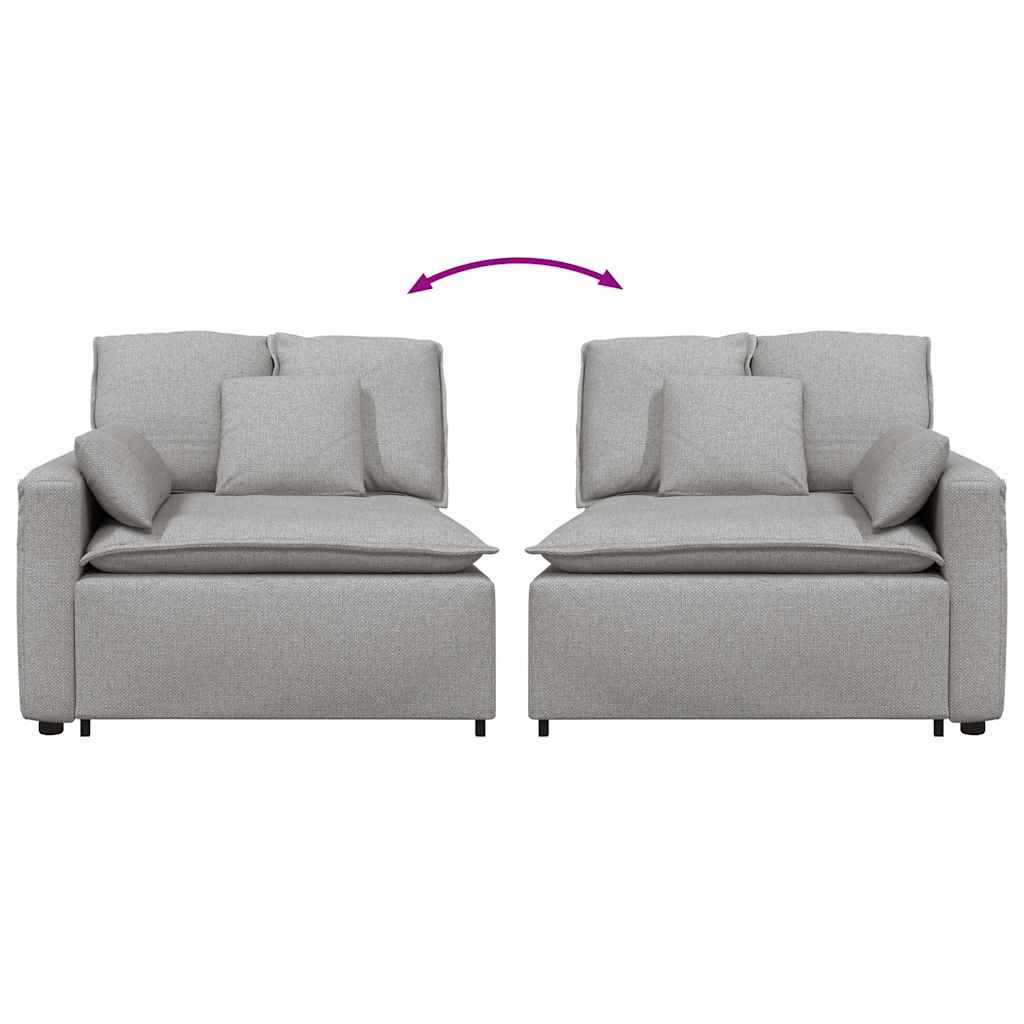 Modulares Sofa Endmodul mit Armlehne Kissen Wolkengrau 100 cm