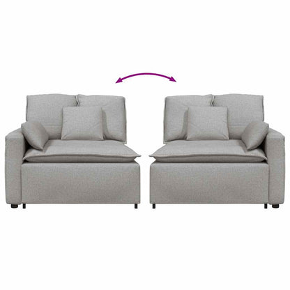 Modulares Sofa Endmodul mit Armlehne Kissen Wolkengrau 100 cm