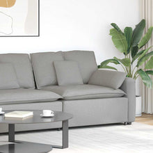 Modulares Sofa Endmodul mit Armlehne Kissen Wolkengrau 100 cm