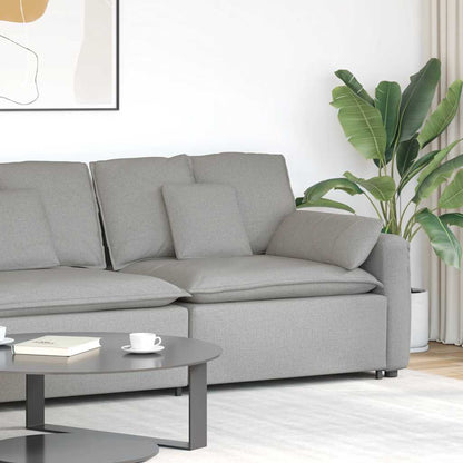 Modulares Sofa Endmodul mit Armlehne Kissen Wolkengrau 100 cm