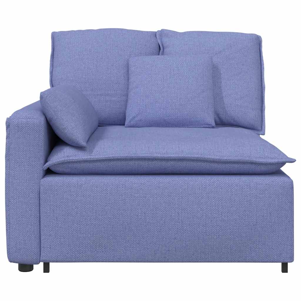 Modulares Sofa Endmodul mit Armlehne Kissen Jeansblau 100 cm