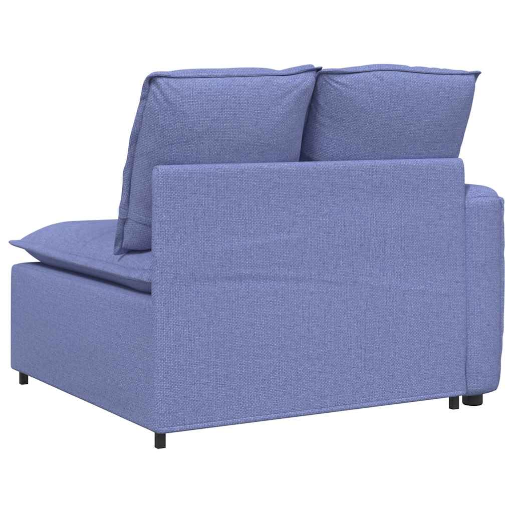Modulares Sofa Endmodul mit Armlehne Kissen Jeansblau 100 cm