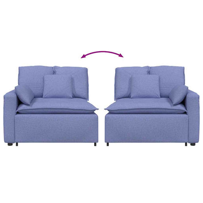 Modulares Sofa Endmodul mit Armlehne Kissen Jeansblau 100 cm